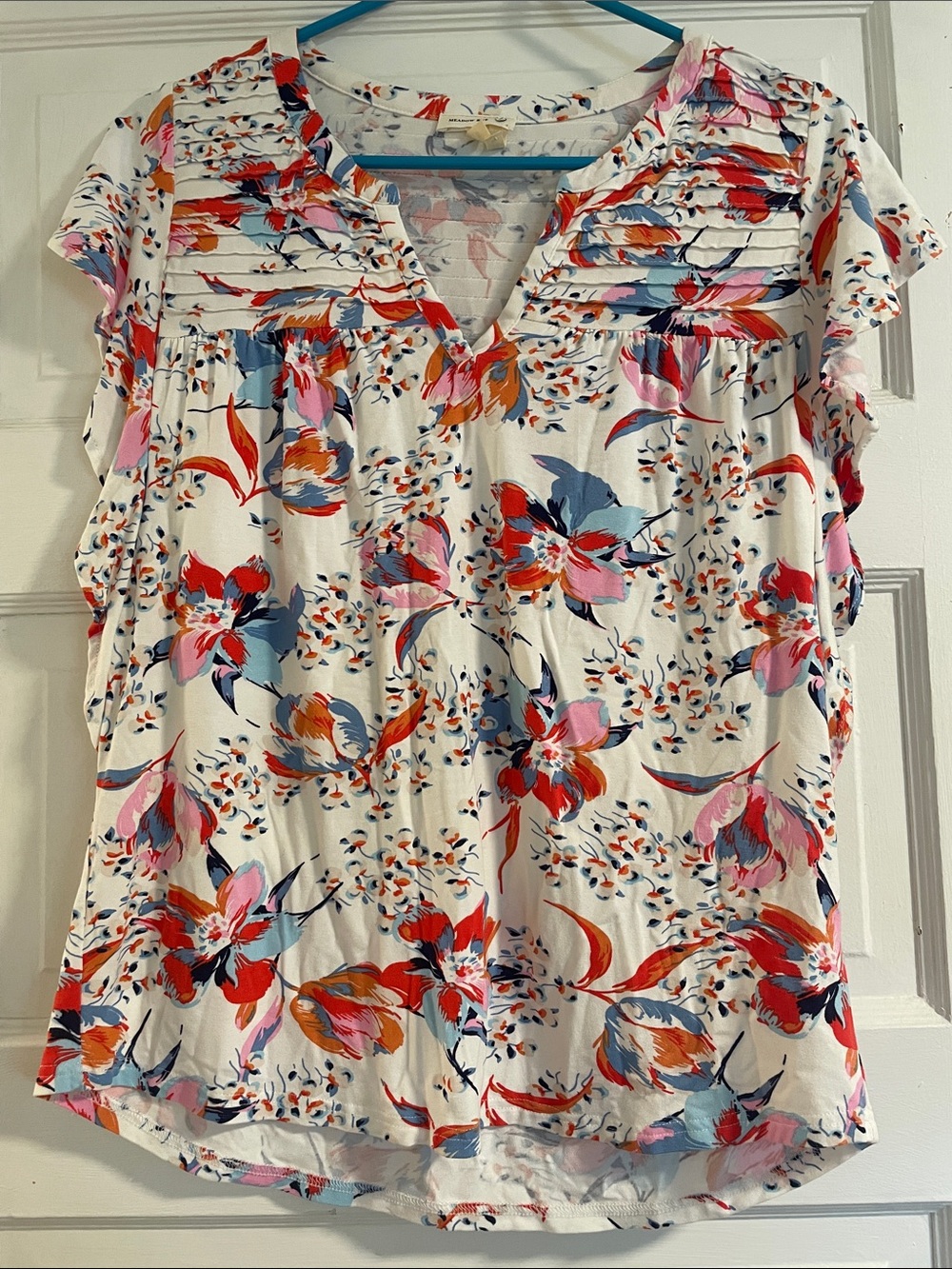 Anthropologie legacy brand Meadow Rue tee with ruffles on the sleeve